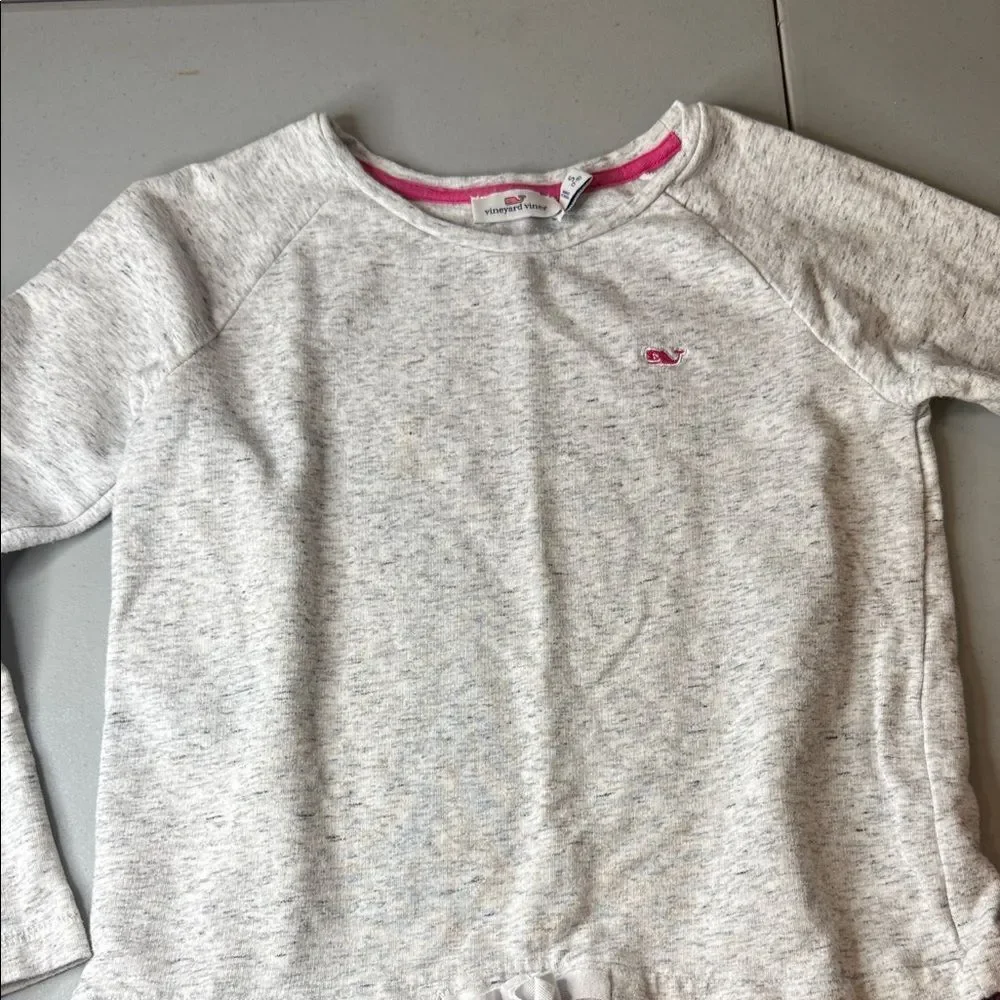 Vineyard Vines Gray and Pink Plaid Long Sleeve Dress